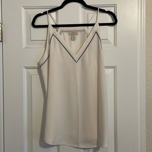 Loft white tank with black stripe outline